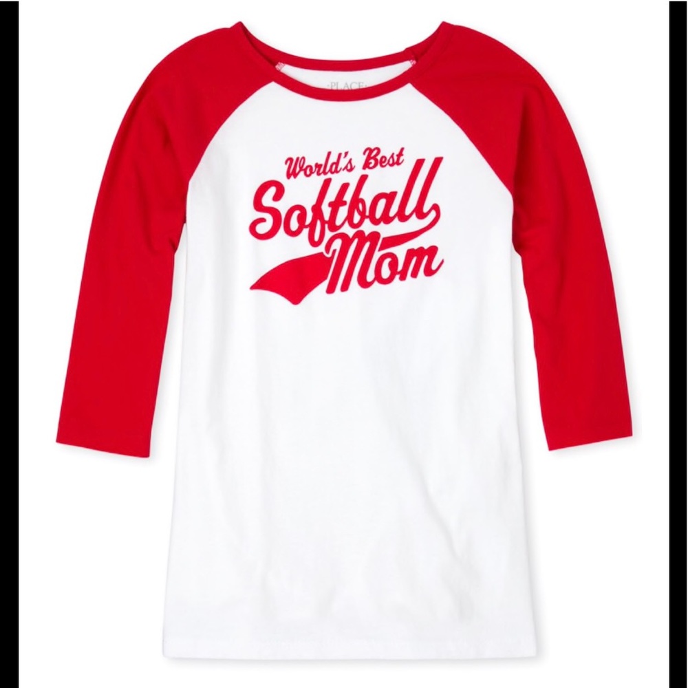 NWT 3/4 Sleeve “World’s Best Softball Mom” Tee